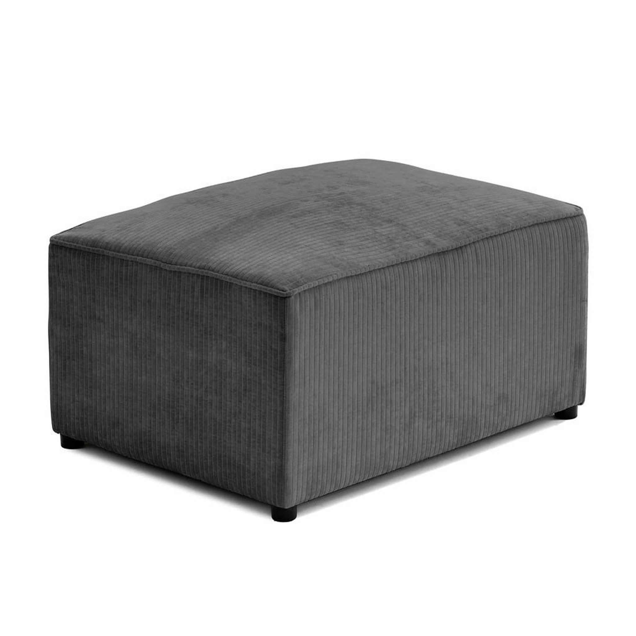 Voir la diapositive 3 : BEST MOBILIER Topaze - pouf - en velours côtelé plat