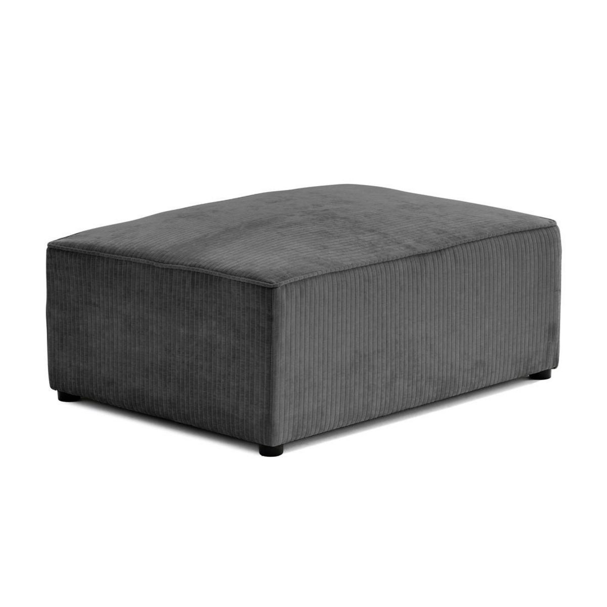 BEST MOBILIER Topaze - pouf - en velours côtelé plat
