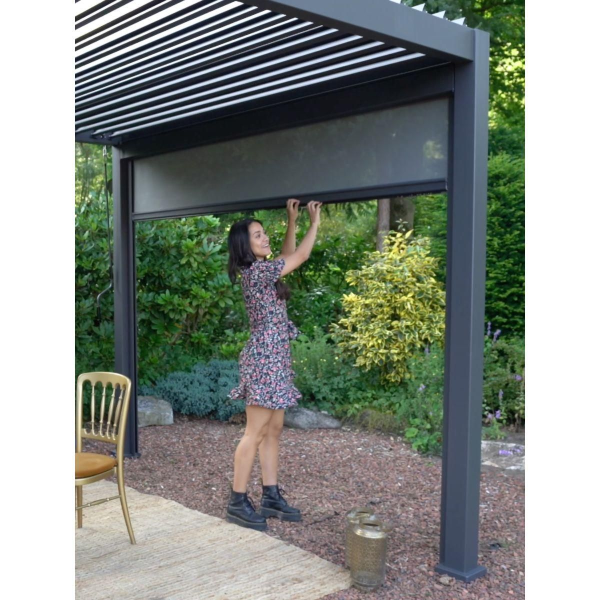 OMBREA Store Latéral 3m anthracite pour Pergola Bioclimatique OMBREA®