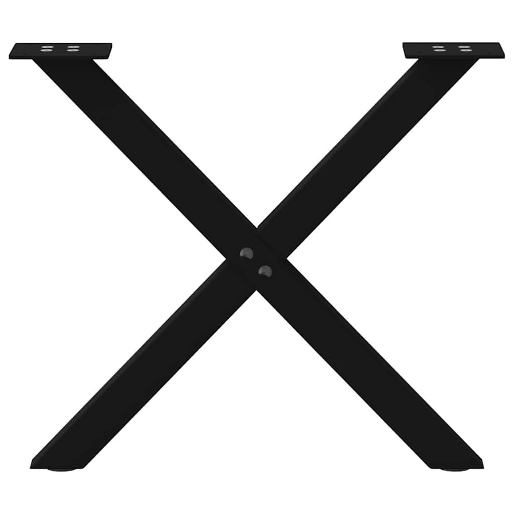 Voir la diapositive 5 : VIDAXL Pieds de table basse forme de X 2 pcs noir 38x(42-43) cm acier