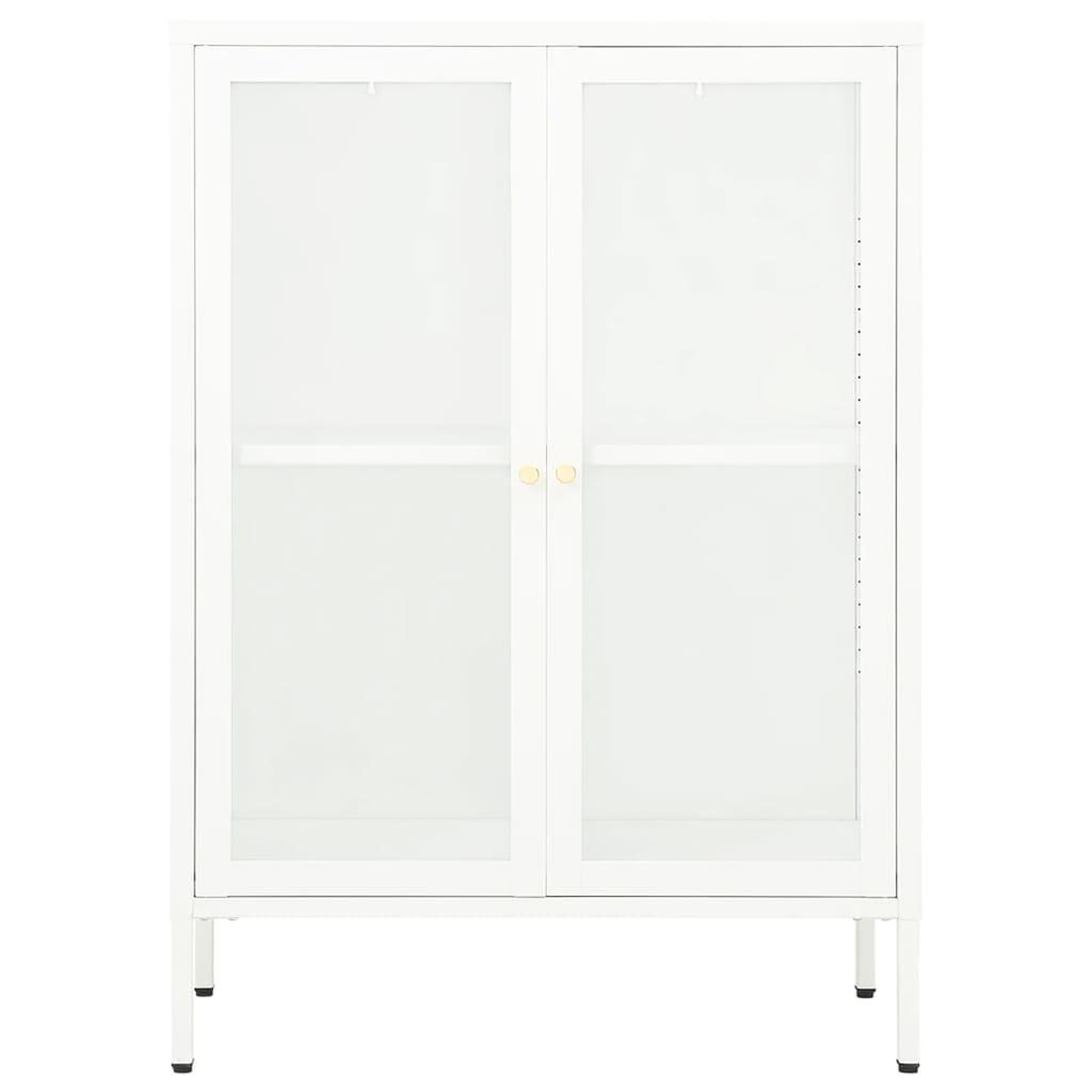Voir la diapositive 3 : VIDAXL Buffet Blanc 75x35x105 cm Acier et verre