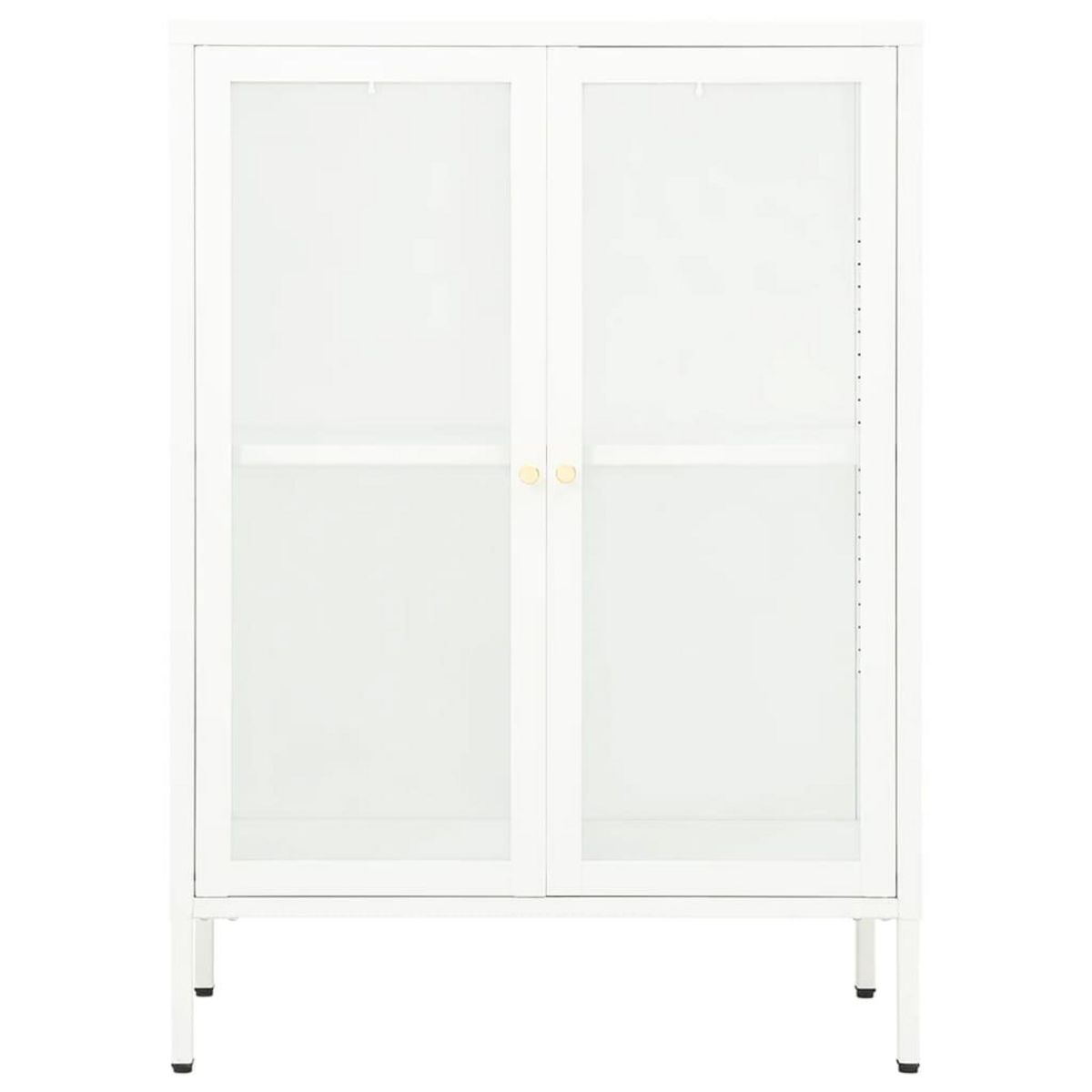 VIDAXL Buffet Blanc 75x35x105 cm Acier et verre