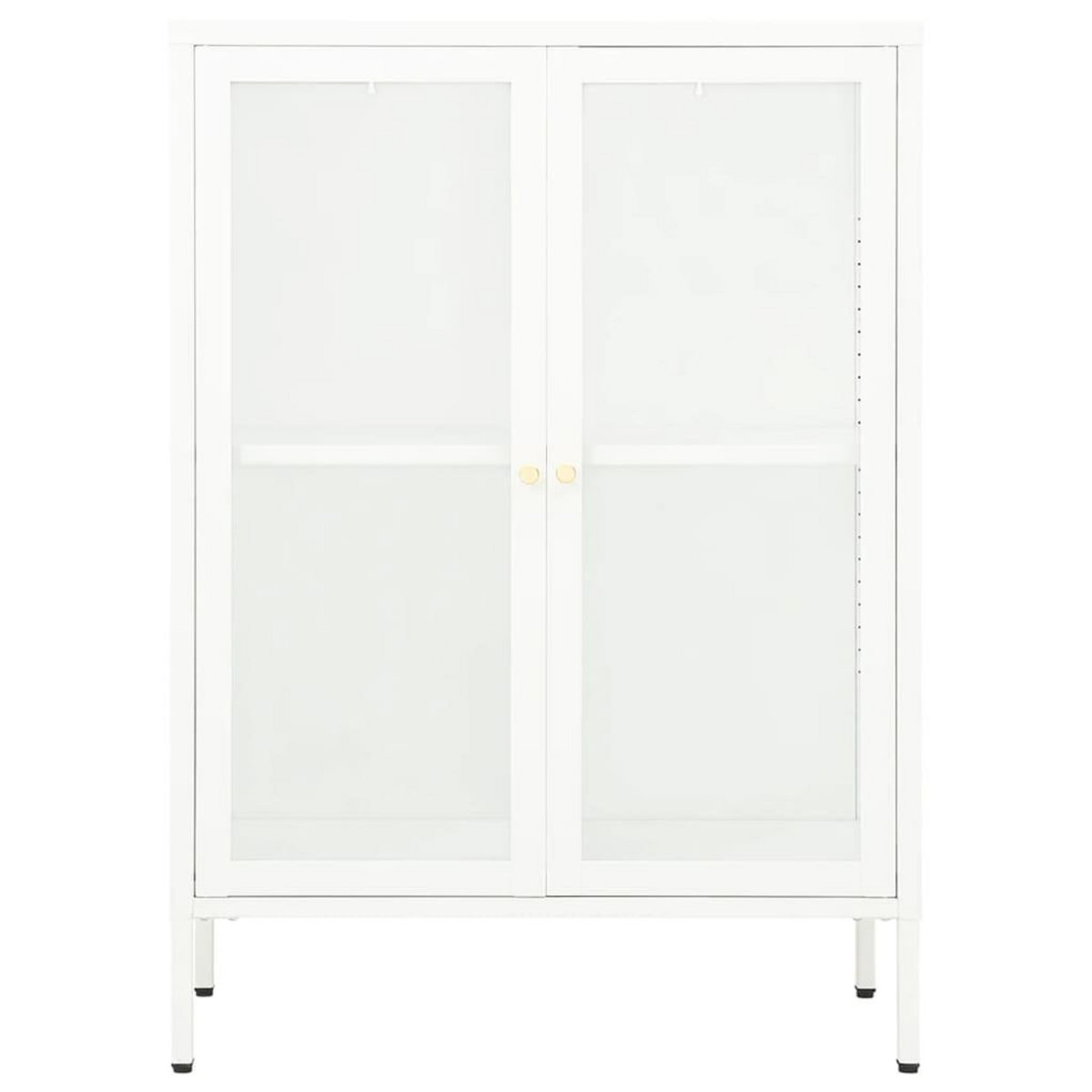 VIDAXL Buffet Blanc 75x35x105 cm Acier et verre