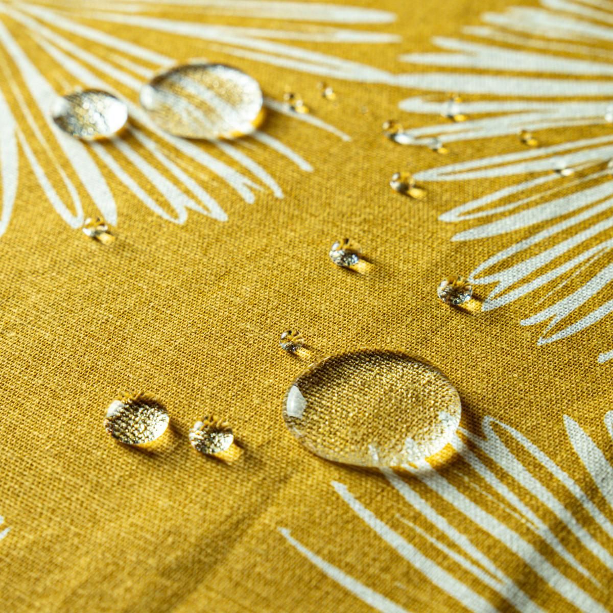 FUTURE HOME Lot nappe ronde + 4 serviettes de table déperlante champêtre 180x180cm VIRGINIE