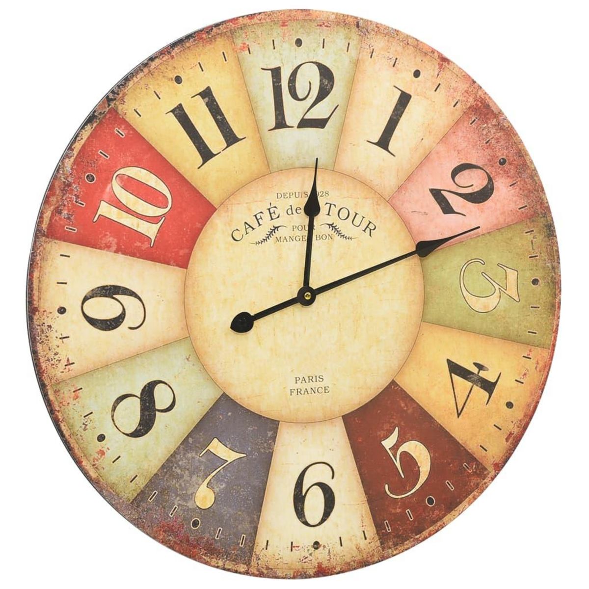 VIDAXL Horloge murale vintage Coloree 60 cm