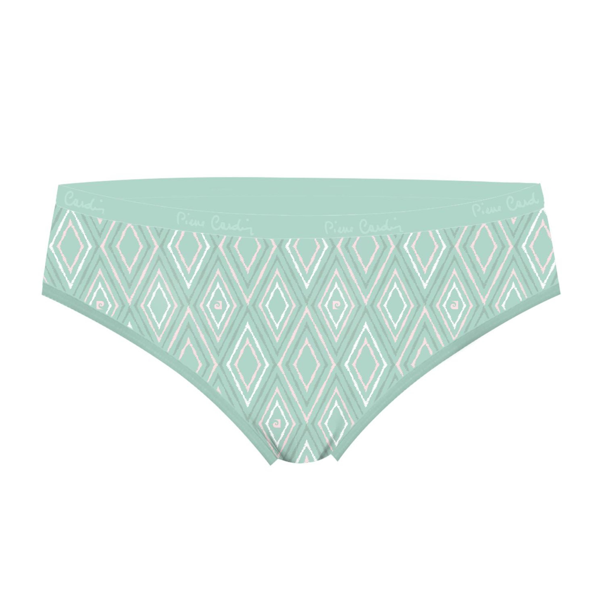 Voir la diapositive 3 : PIERRE CARDIN Lot de 3 slips femme  en coton uni et imprimé ceinture fine 2cm pck12