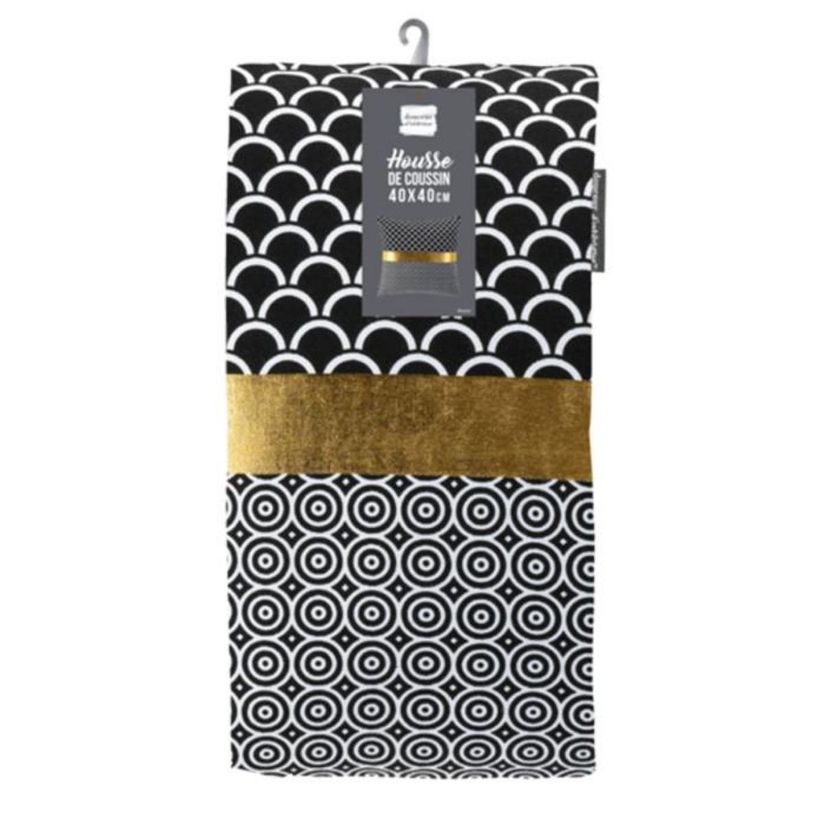 Paris Prix Housse de Coussin Déco  Blackor  40x40cm Or
