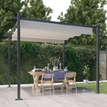 VIDAXL Tonnelle de jardin avec toit retractable 3x3 m Creme