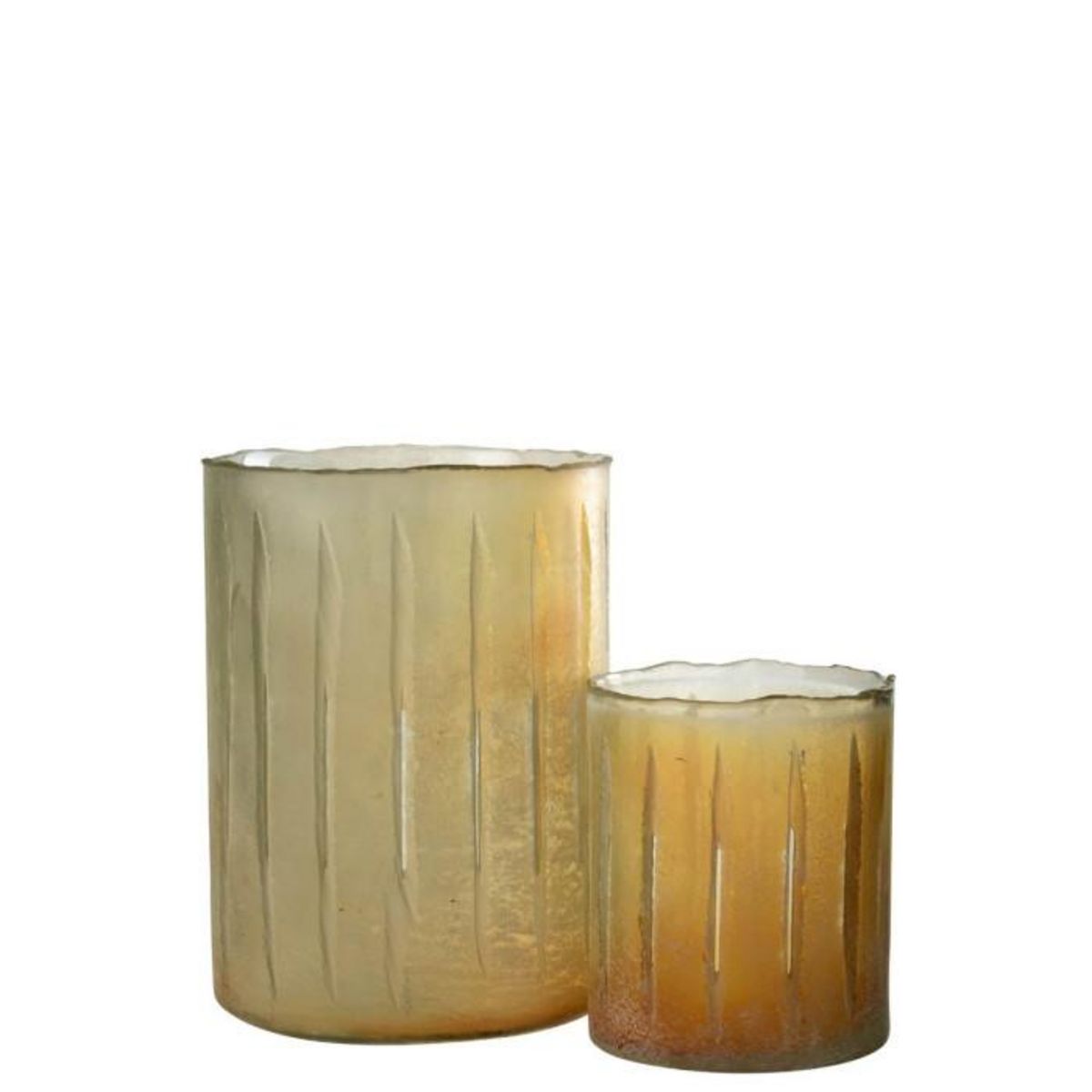 Paris Prix Photophore Déco en Verre  Sucre  26cm Jaune