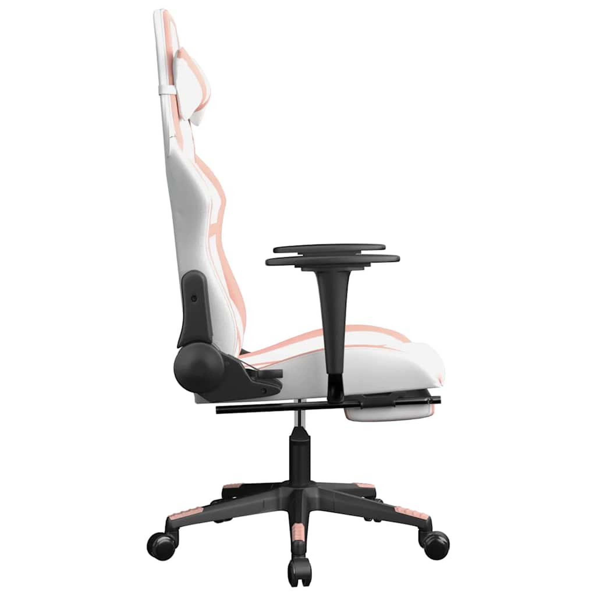 Voir la diapositive 5 : VIDAXL Chaise de jeu de massage avec repose-pied Blanc&Rose Similicuir