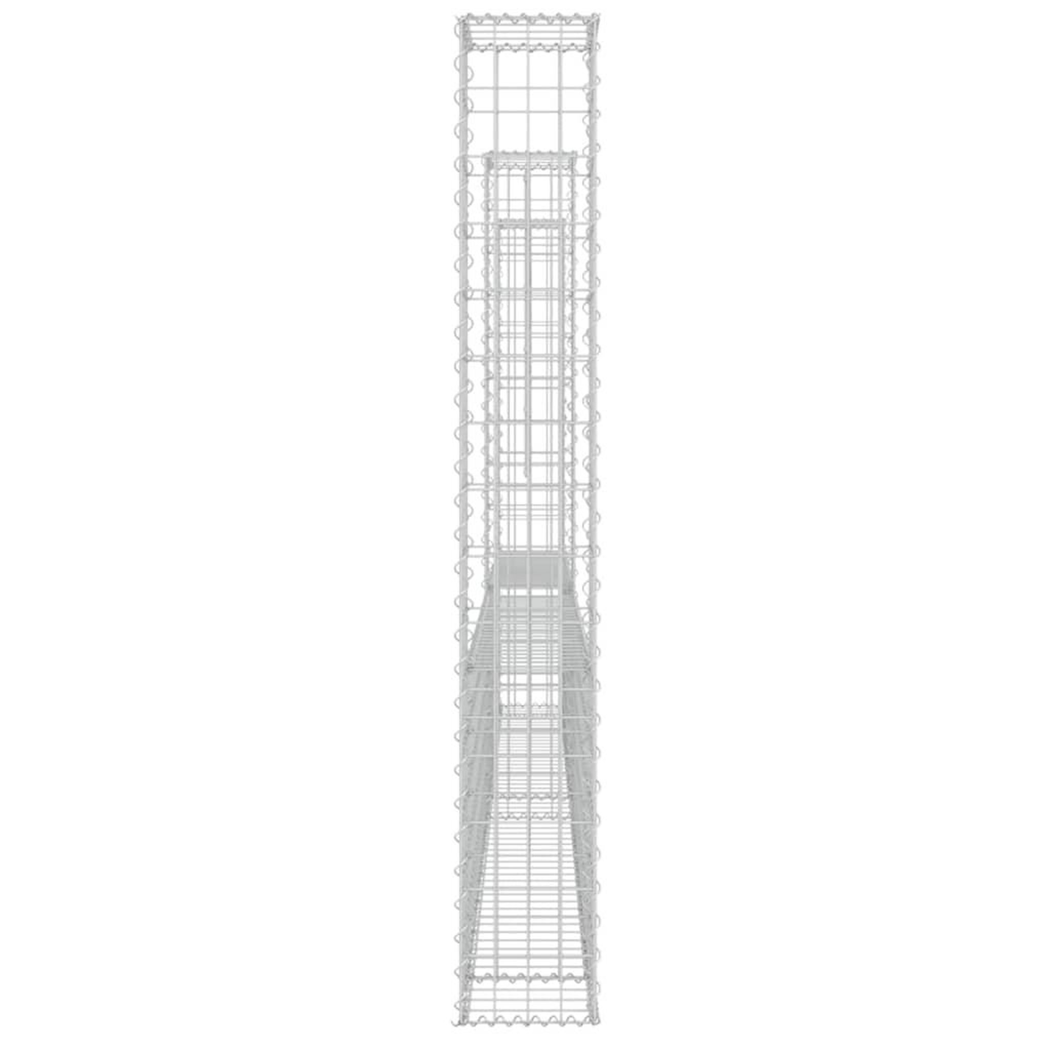 Voir la diapositive 4 : VIDAXL Panier de gabion en forme de U avec 3 poteaux Fer 260x20x150 cm