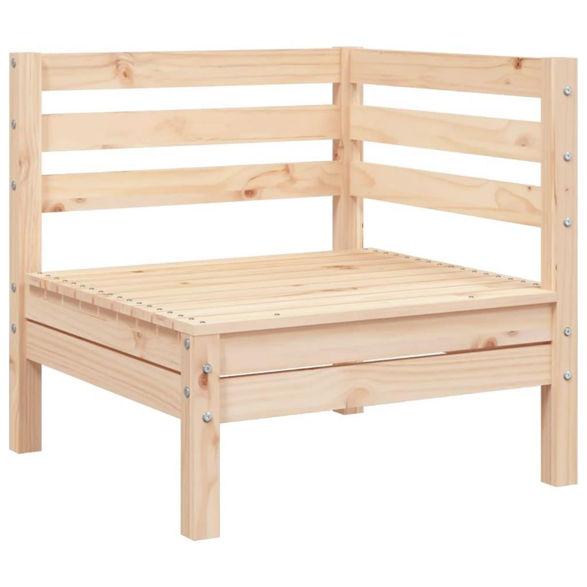 VIDAXL Canape de jardin 2 places et repose-pied bois pin massif