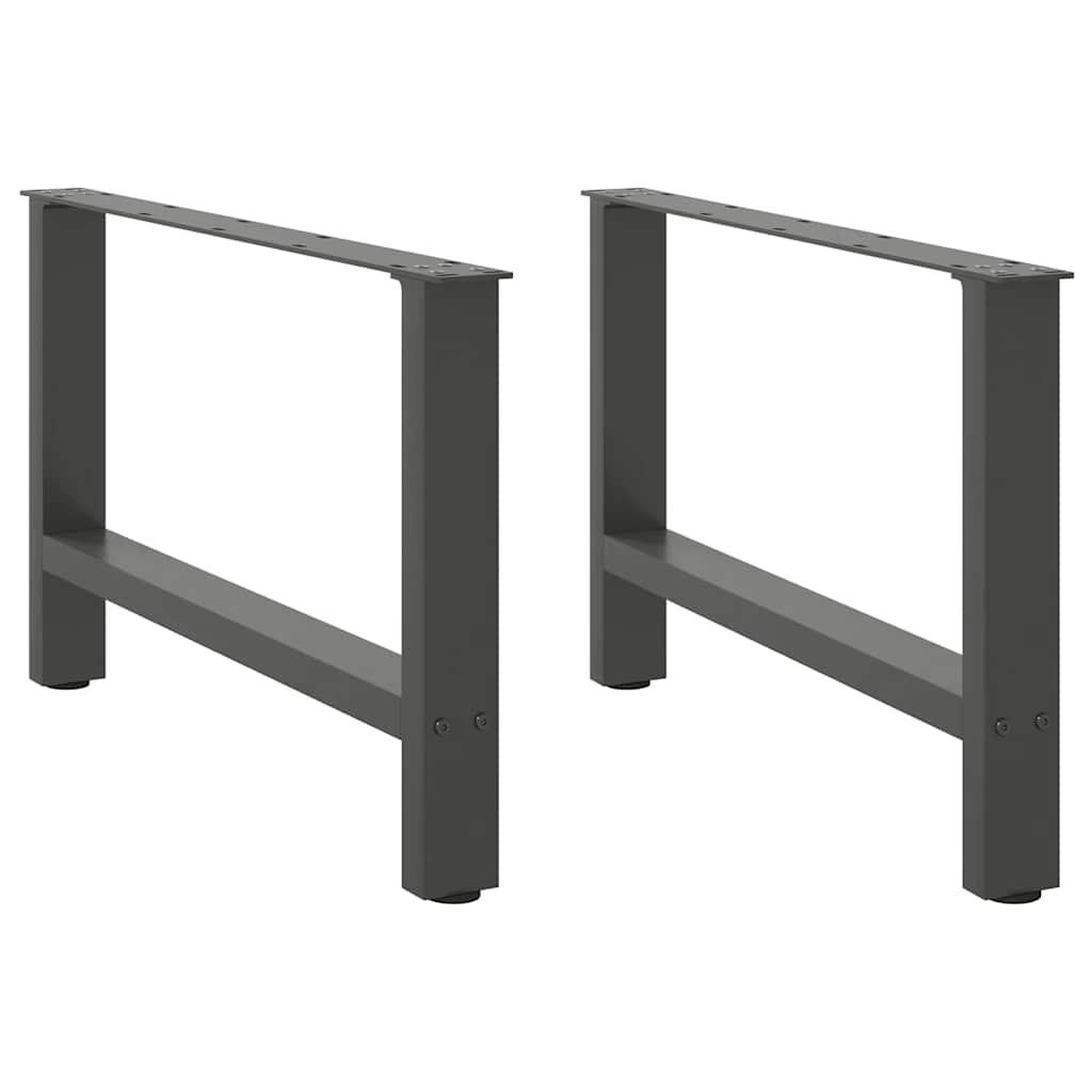 VIDAXL Pieds de table basse anthracite 2 pcs 70x(42-43) cm acier