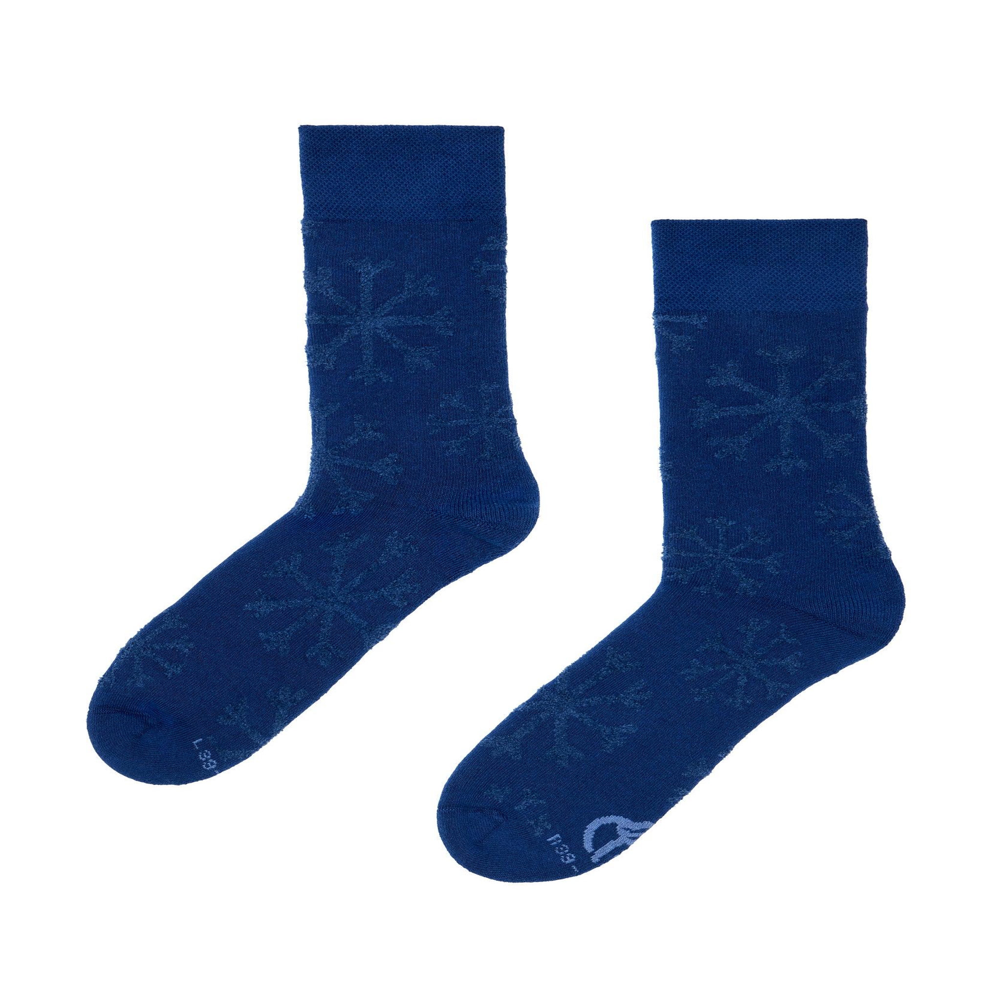 DEDOLES Chaussettes chaudes bleues flocons de neige doux. Coloris disponibles : Bleu