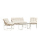 Voir la diapositive 1 : Paris Prix Salon de Jardin en Rotin 4 Places  Tina  118cm Beige