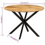 Voir la diapositive 6 : VIDAXL Table a dîner Ø110x78 cm Bois de manguier massif et acier