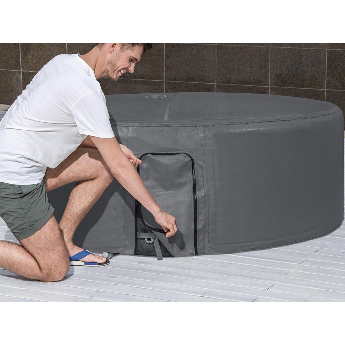 BESTWAY Couverture thermique pour spa gonflable Lay-Z-Spa rond Ø 1,80 m - Bestway