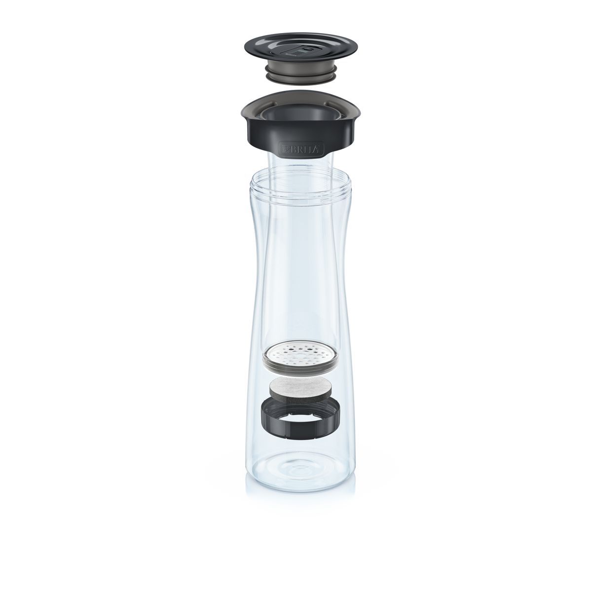 BRITA Bouteille filtrante gris foncé + 1 filtre MicroDisc inclus               