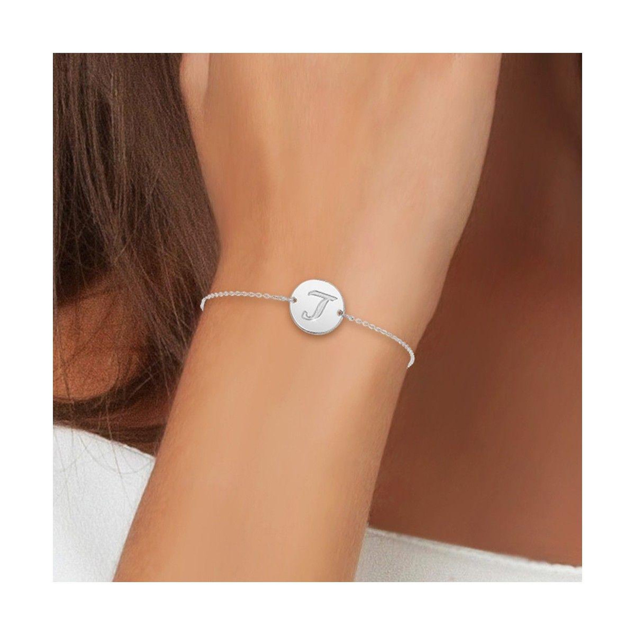 Voir la diapositive 2 : SC CRYSTAL Bracelet lettre L en acier inoxydable par SC Crystal