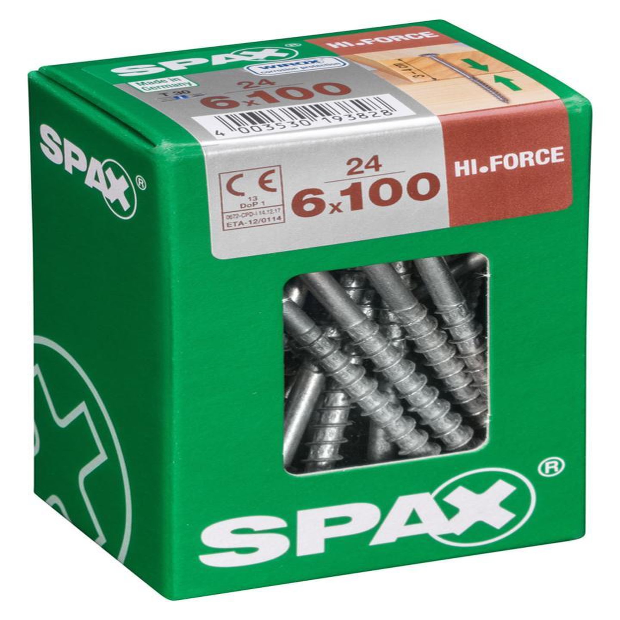 CENTRALE BRICO Lot de 24 vis acier tête fraisée bombée torx SPAX, Diam.6 mm x L.100 mm