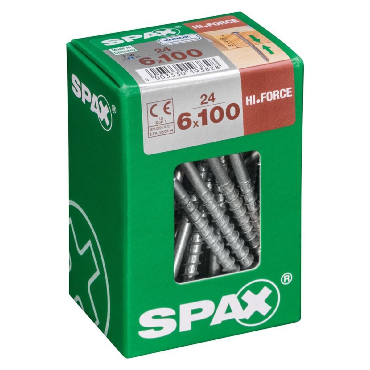 CENTRALE BRICO Lot de 24 vis acier tête fraisée bombée torx SPAX, Diam.6 mm x L.100 mm