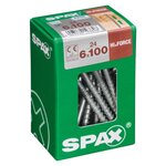 CENTRALE BRICO Lot de 24 vis acier tête fraisée bombée torx SPAX, Diam.6 mm x L.100 mm