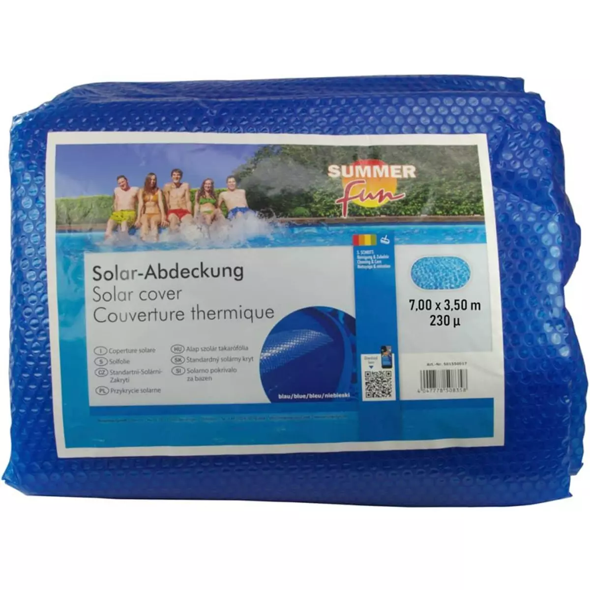 SUMMER FUN Summer Fun Couverture solaire de piscine d'ete Ovale 700x350cm PE Bleu
