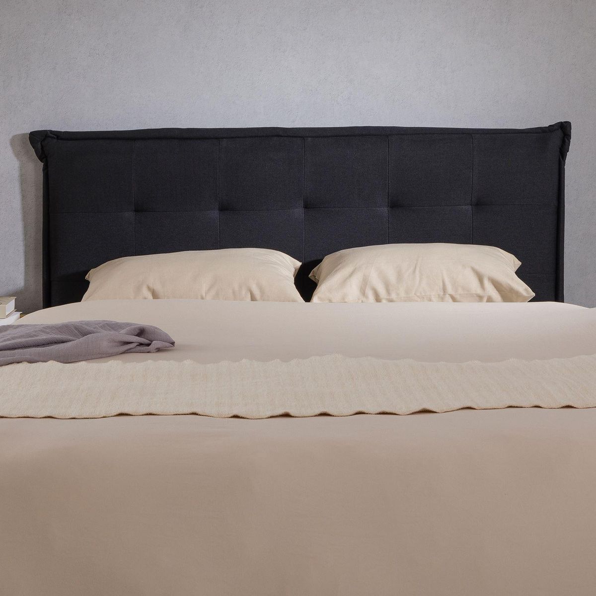 IDIMEX Tête de lit TIMOTHÉ 140 capitonnée sur pieds, en tissu