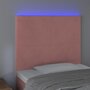 Voir la diapositive 3 : VIDAXL Tete de lit a LED Rose 100x5x118/128 cm Velours