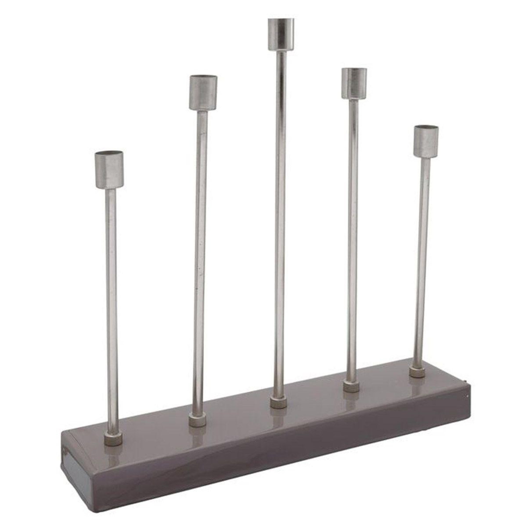 Voir la diapositive 1 : Paris Prix Bougeoir Design en Métal  Limo  40cm Gris & Argent