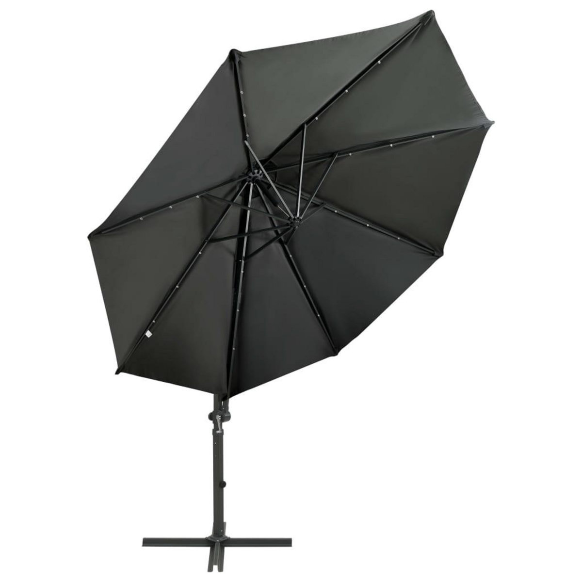 VIDAXL Parasol de jardin en porte-a-faux avec mat et lumieres LED