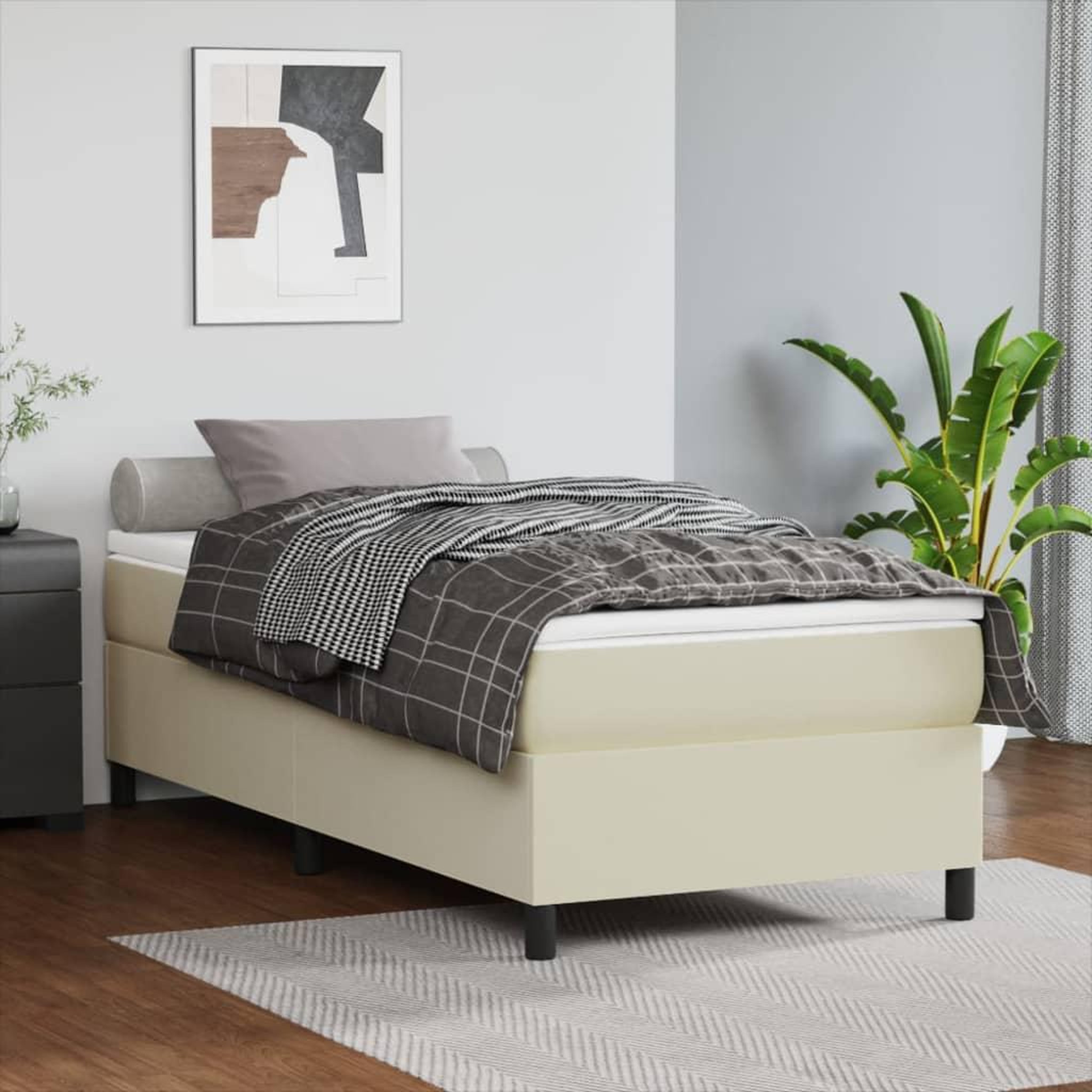 VIDAXL Cadre de lit sans matelas creme 90x190 cm similicuir
