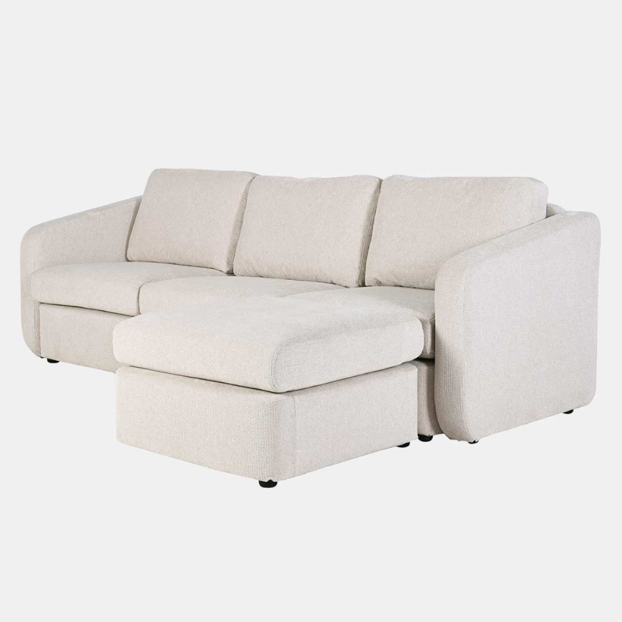 Voir la diapositive 6 : CONCEPT USINE Canapé 3 places modulable beige avec pouf konekt