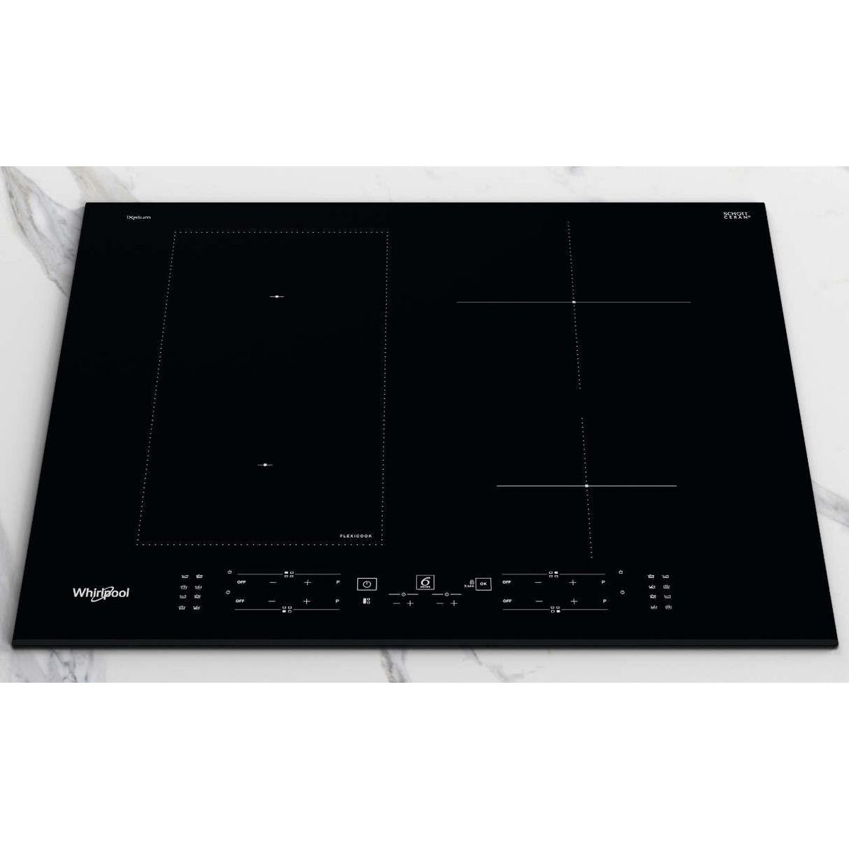 Whirlpool Table de cuisson à induction 65cm 4 feux 7200w noir - wlb4265bfixl