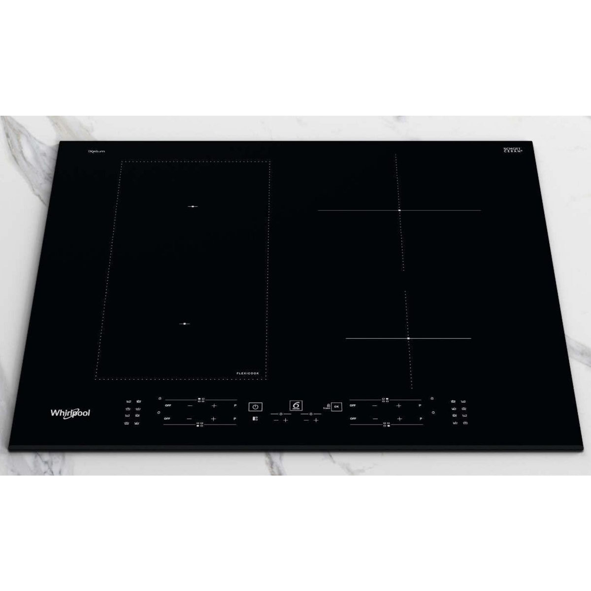 Whirlpool Table de cuisson à induction 65cm 4 feux 7200w noir - wlb4265bfixl