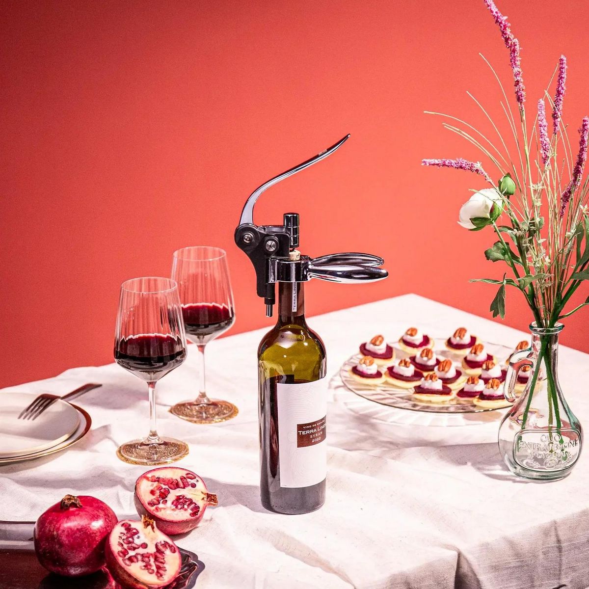 Vacu vin Tire bouchon à levier horizontal noir - 66514606