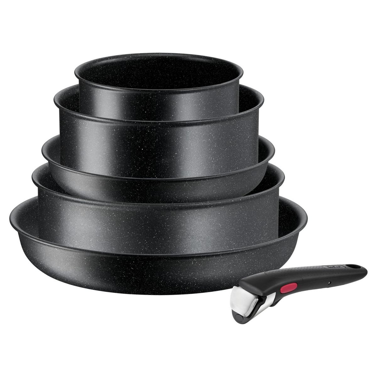 TEFAL Batterie de cuisine induction 6 pièces INGENIO BLACK STONE
