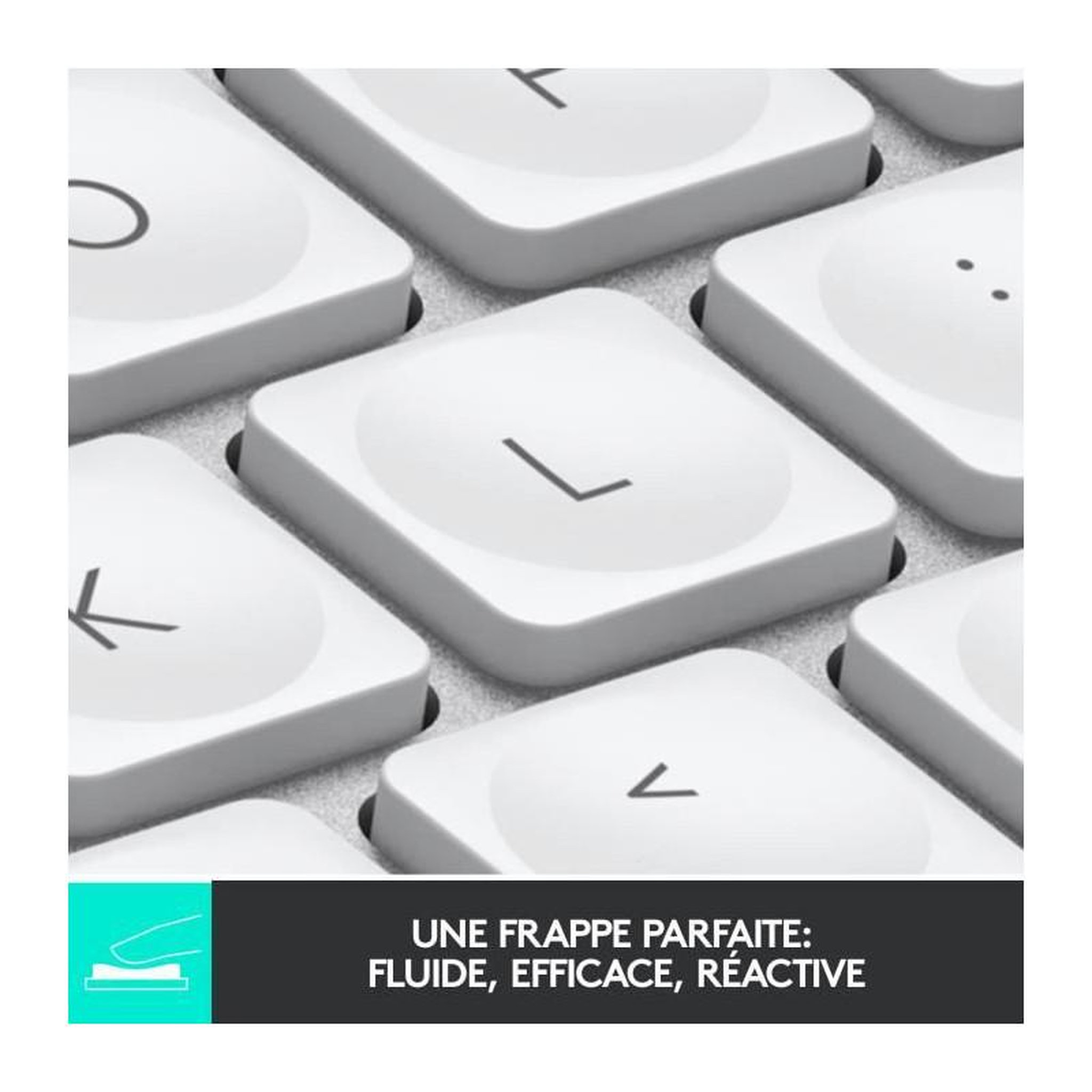 Voir la diapositive 2 : Logitech Clavier sans fil Logitech - MX Keys Mini - GRIS PALE - Compact, Bluetooth, retroeclaire pour MAC, iOS, Windows, Linux, Android