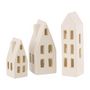 Voir la diapositive 2 : Paris Prix Lot de 3 Maisons à LED  Porcelaine  20cm Blanc