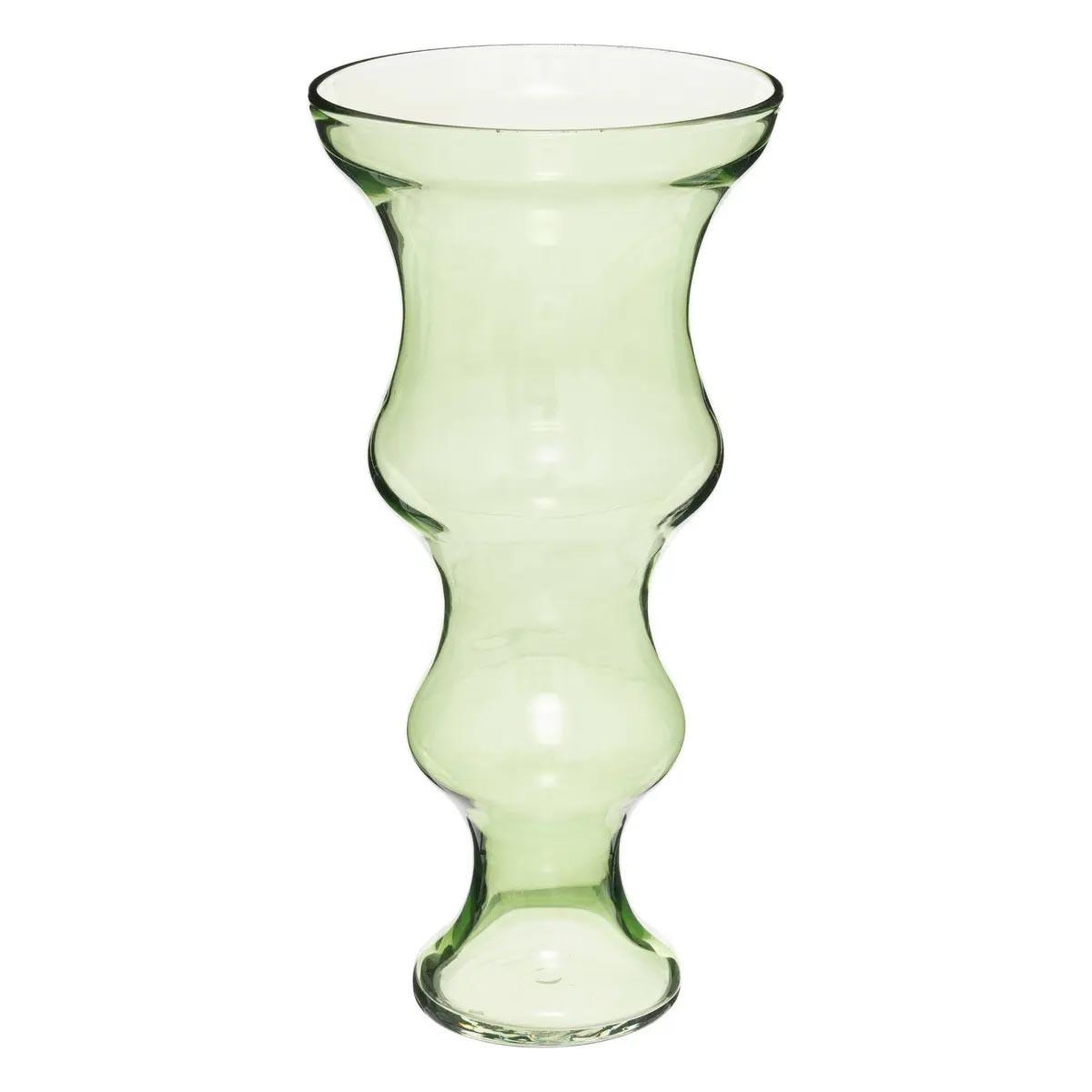 Voir la diapositive 2 : ATMOSPHERA Vase double en verre  matali  36cm vert