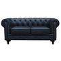 Voir la diapositive 2 : Habitat et Jardin Canapé fixe Chesterfield  Aliza  - 157 x 82 x 70 cm - 2 places - Noir