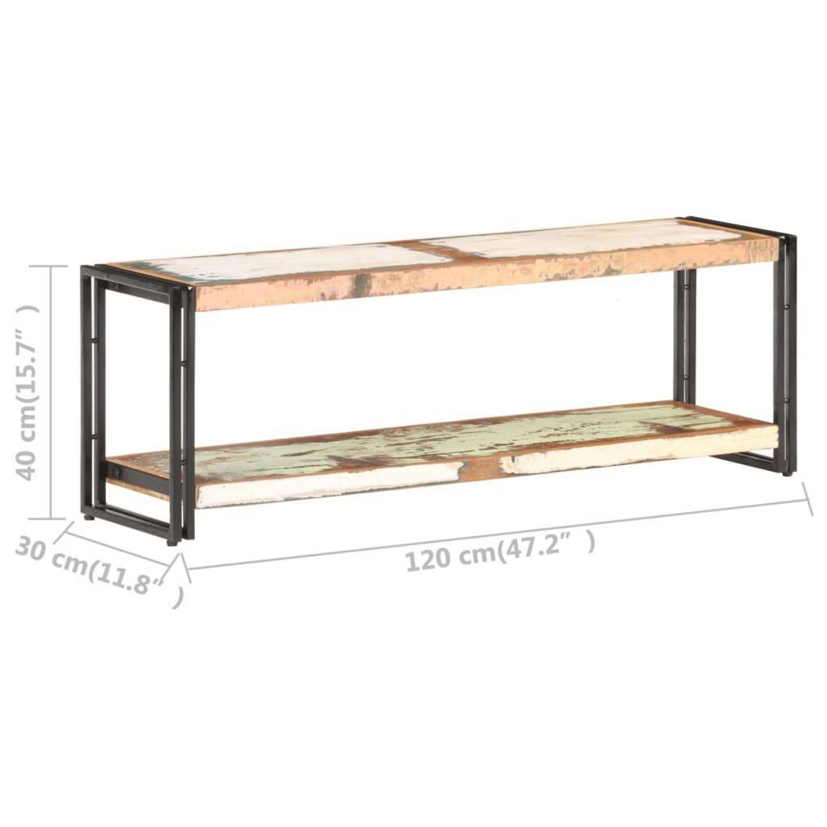 VIDAXL Meuble TV 120x30x40 cm Bois de recuperation massif