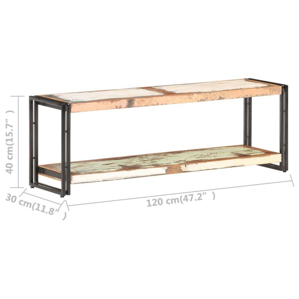 VIDAXL Meuble TV 120x30x40 cm Bois de recuperation massif