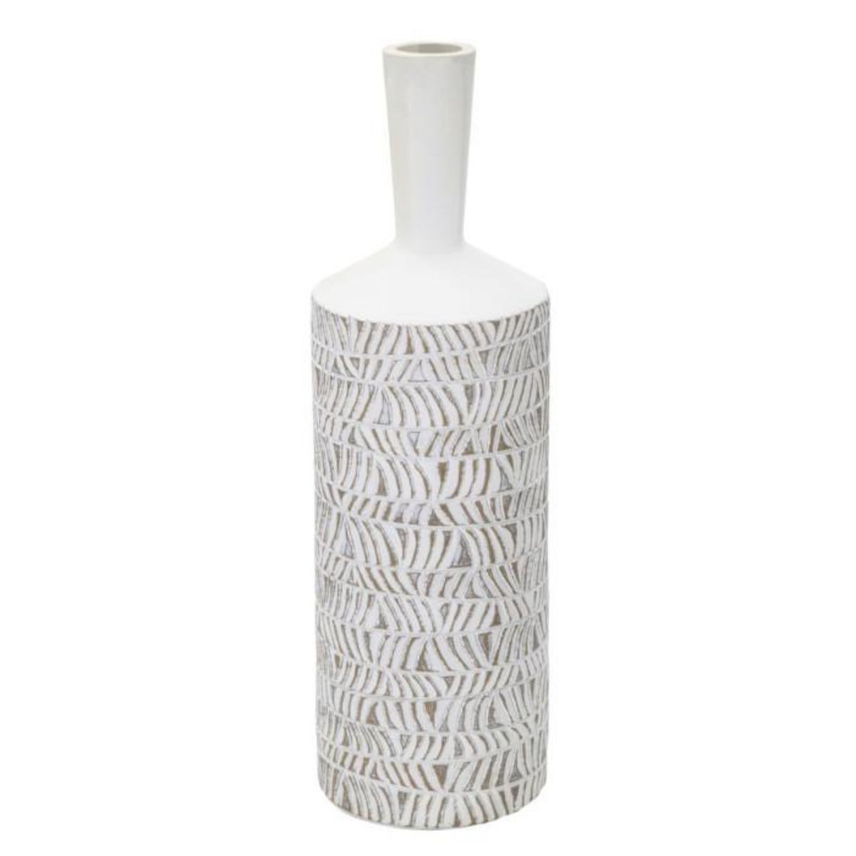 Paris Prix Vase Bouteille Abstrait  Nairobi  49cm Blanc