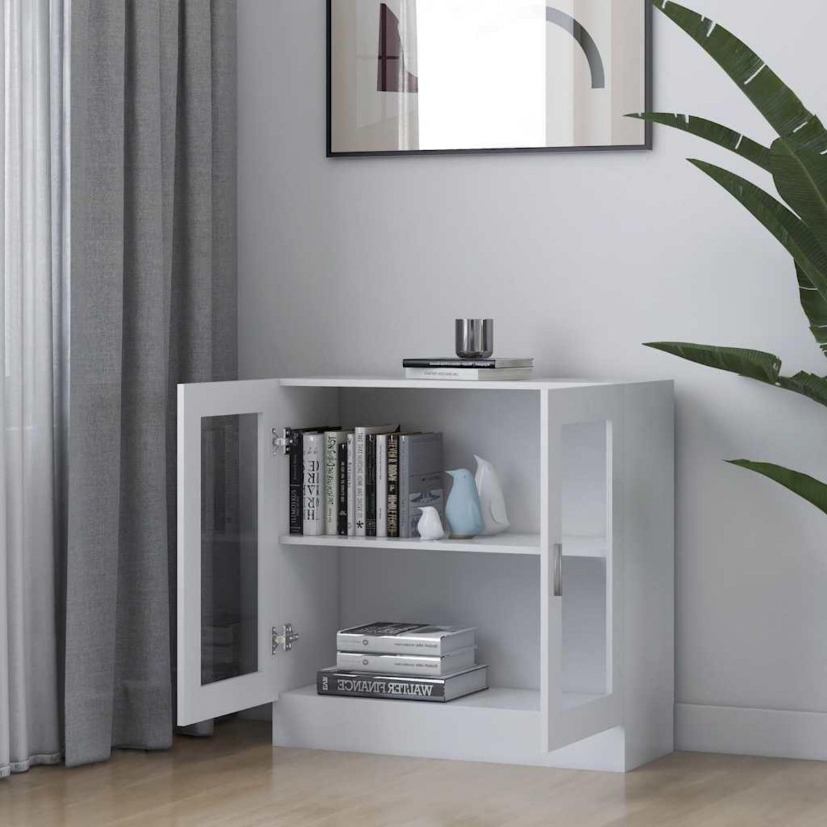 VIDAXL Armoire a vitrine Blanc 82,5x30,5x80 cm Bois d'ingenierie
