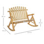 Voir la diapositive 3 : OUTSUNNY Fauteuil de jardin Adirondack à bascule 2 places rocking chair style néo-rétro assise dossier ergonomique bois naturel de pin