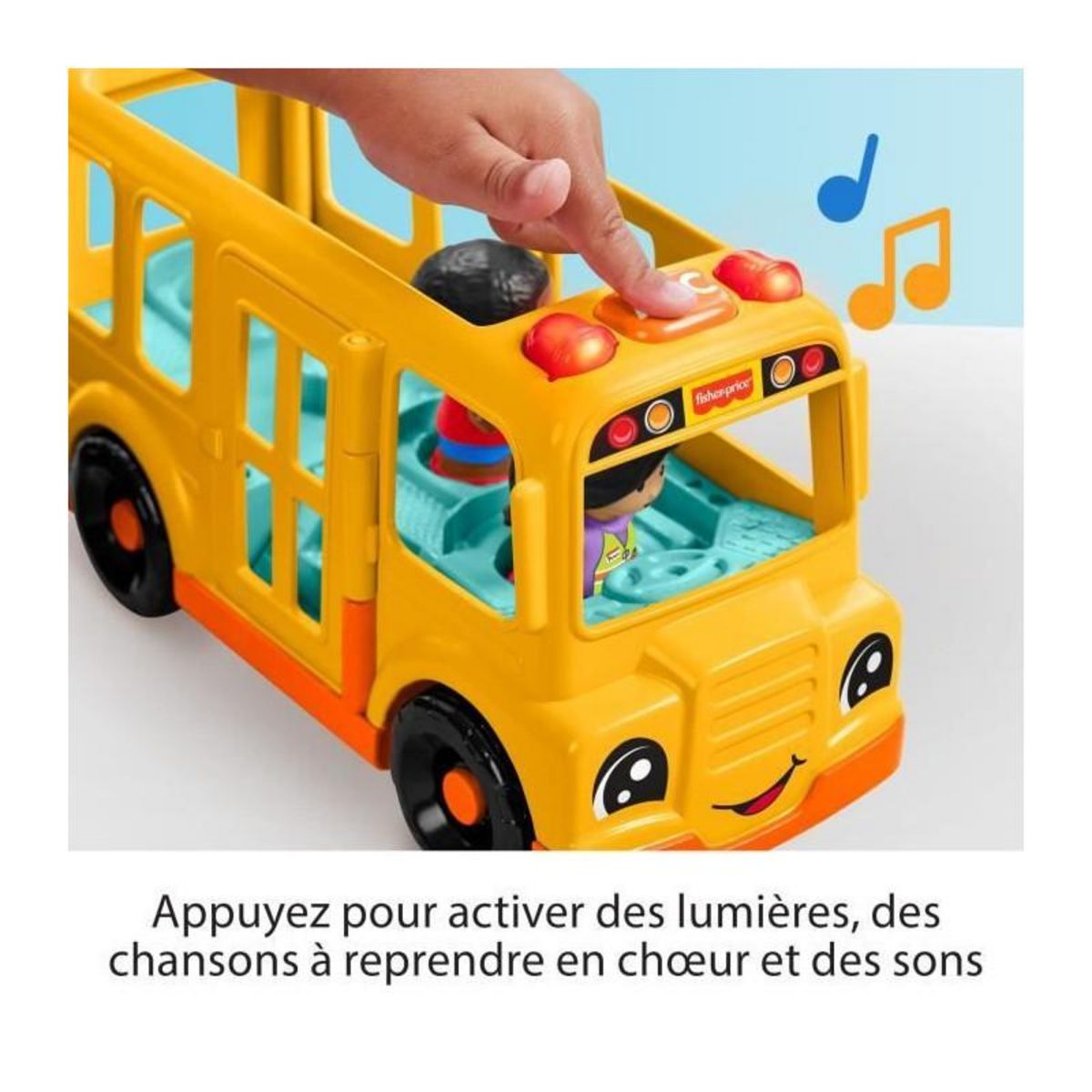 FISHER PRICE Fisher-Price Little People-Le Bus Scolaire-Véhicule musical a pousser HYT03