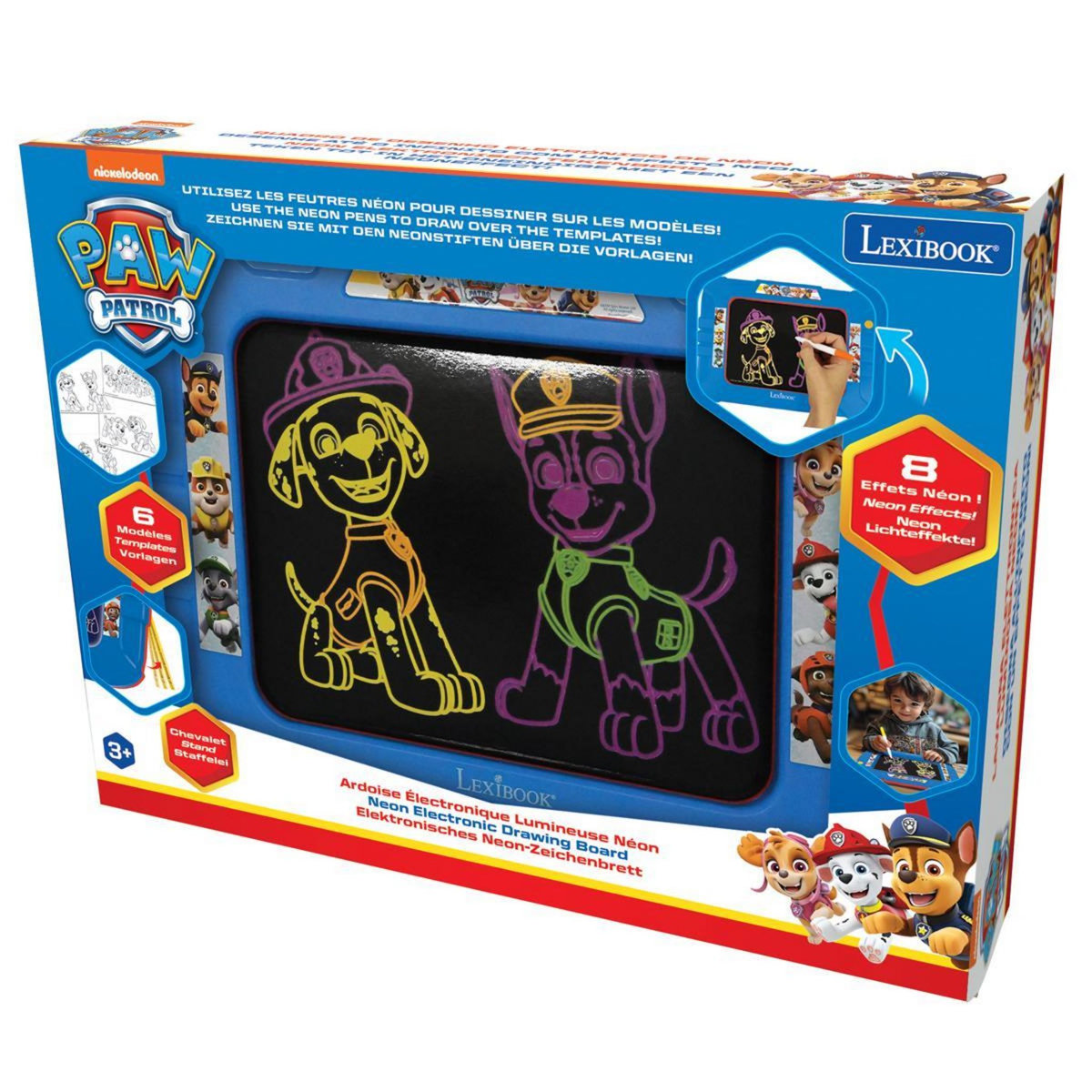 Lexibook Ardoise à dessiner lumineuse néon Pat Patrouille