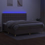 Voir la diapositive 4 : VIDAXL Sommier a lattes de lit et matelas et LED Taupe 200x200cm Tissu