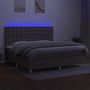 Voir la diapositive 4 : VIDAXL Sommier a lattes de lit et matelas et LED Taupe 200x200cm Tissu